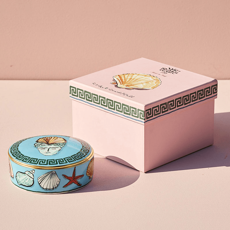 Il Viaggio Di Nettuno Round Box, D15cm, Sea Blue