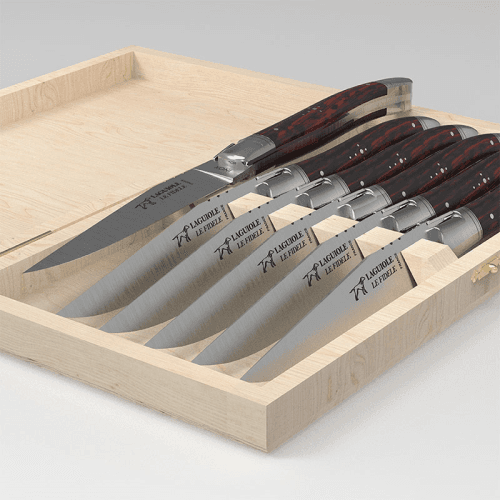 Image showing the Laguiole Set of 6 Steak Knives, Amourette product.