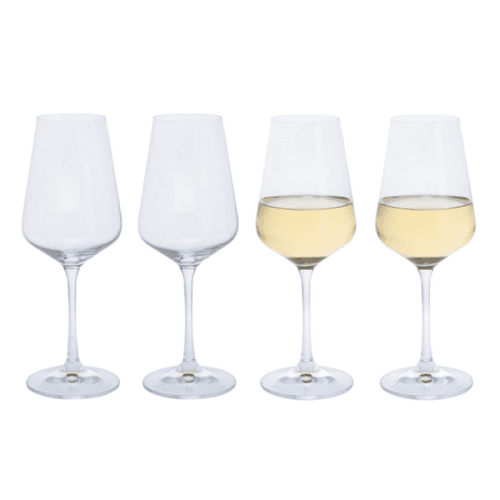 Image showing the Cheers Set of 4 White Wine Glasses, 350ml, Clear product.