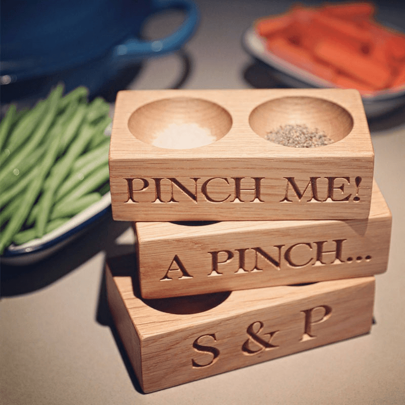 Salt & Pepper Pinch Pot, Oak