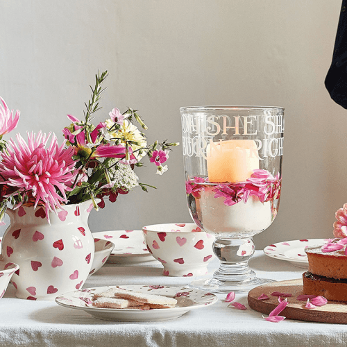 Image showing the Pink Hearts French Bowl, D13.5cm, Cream product.