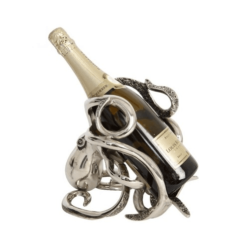 Image showing the Octopus Wine bottle holder, H19 x W26 x D16cm, aluminium product.