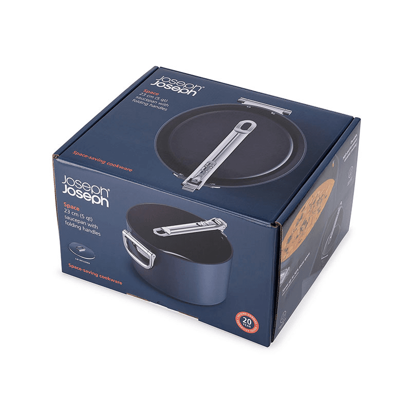 Space Folding Saucepan & Lid, 23cm, Midnight Blue
