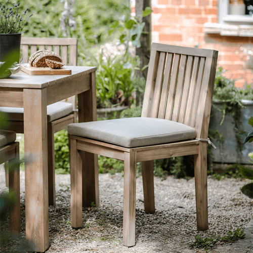 Image showing the Porthallow Dining Chair Cushion, 44 x 43cm, Grey product.