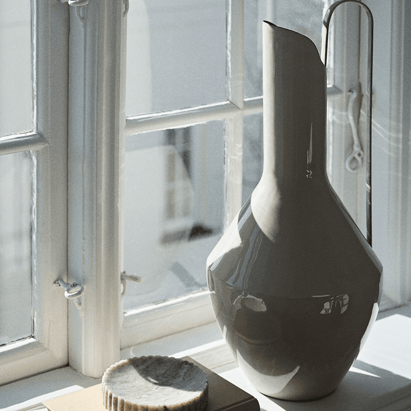 Rosario Vase, D23 x H55cm, Rainy Day Grey