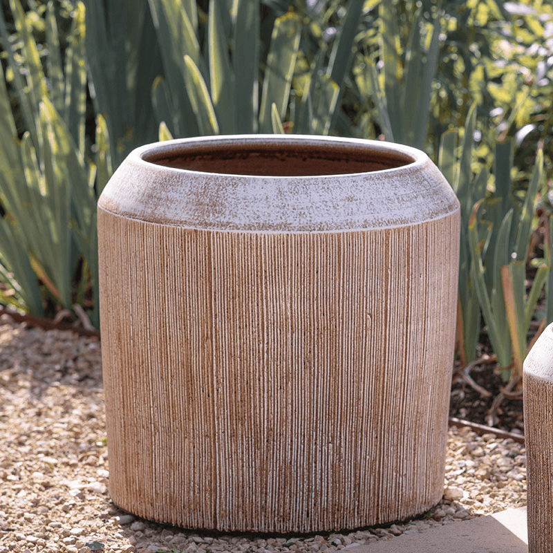 Kubo Ceramic Planter, H34cm, Terracotta