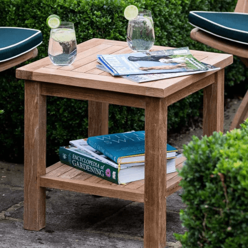 Image showing the Rose Square Coffee Table With Shelf, L50 x W50cm, Teak product.