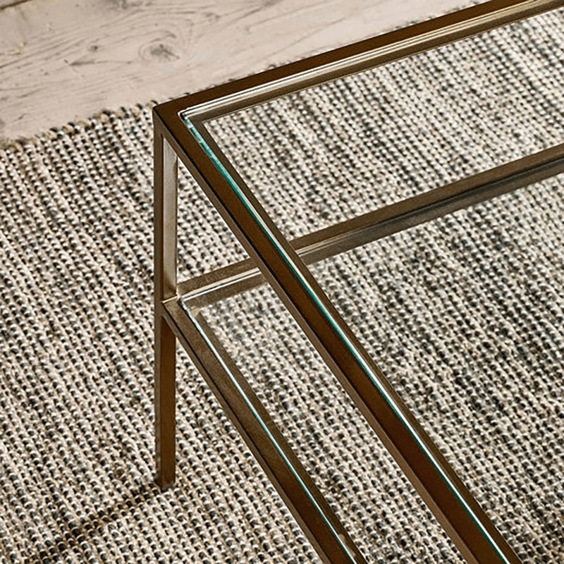Nakuru Iron & Glass Coffe Table, Brass
