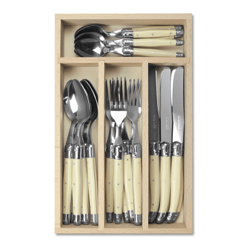 Image showing the 24 Piece Cutlery Set in Tray, Ivory product.