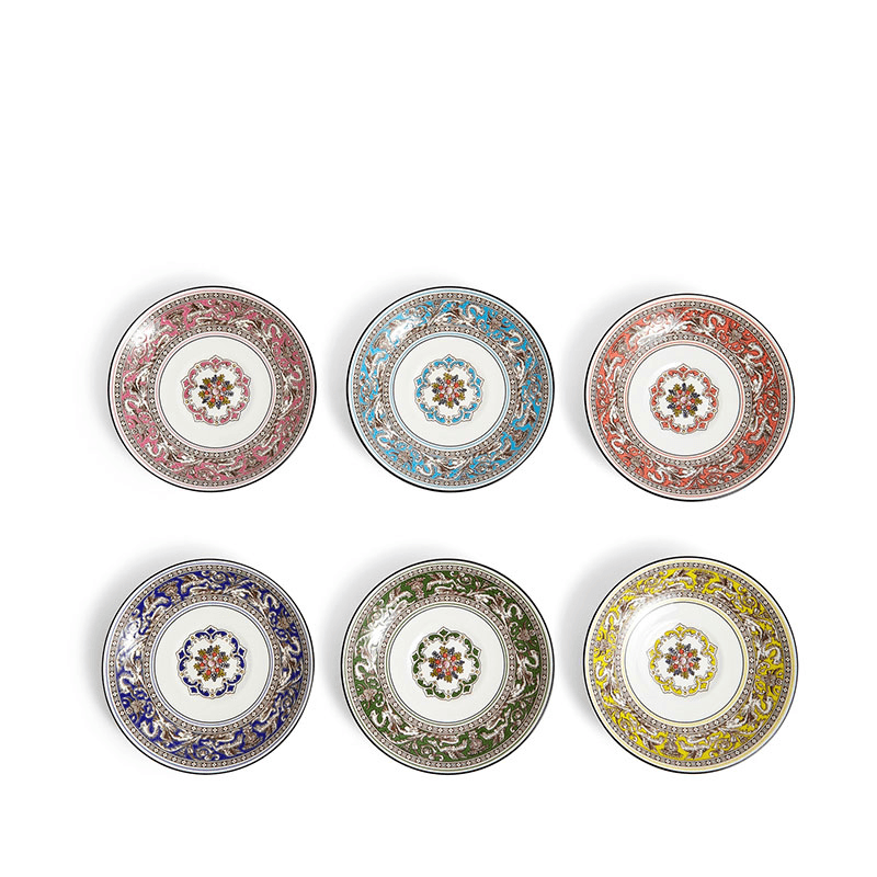 Florentine Set of 6 Teacup and Saucer, 174ml, Mixed