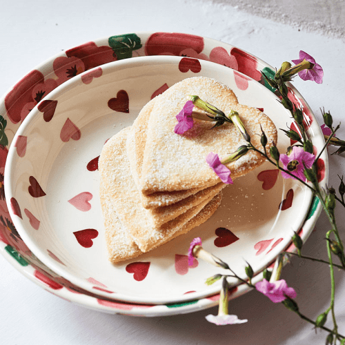 Image showing the Pink Hearts Pasta Bowl, D23.5cm, Cream product.