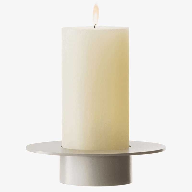 Beacon Candle Holder, H30cm, Concrete Grey & Clear