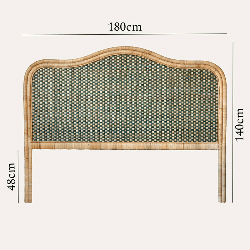 Rattan Super King Headboard, Green