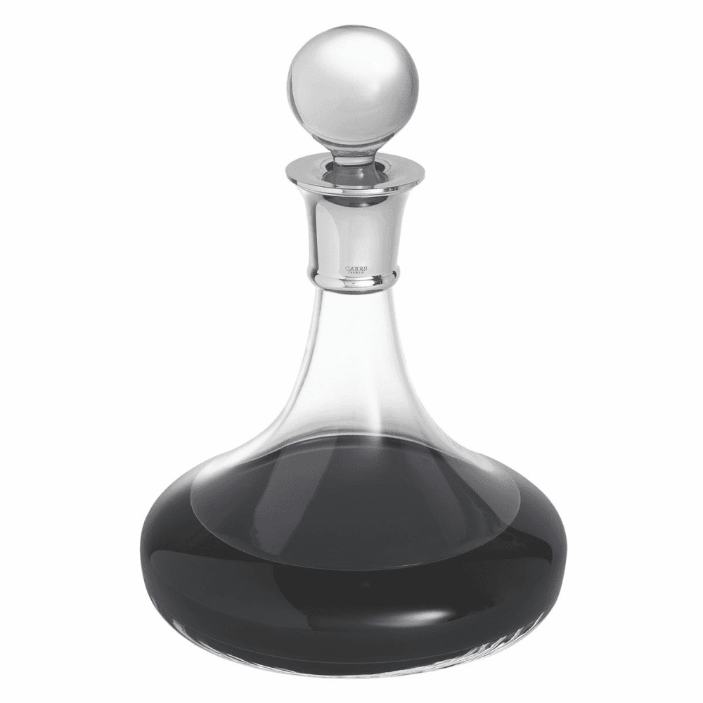 Classic Ship's decanter with silver mounted collar, Crystal And Sterling Silver