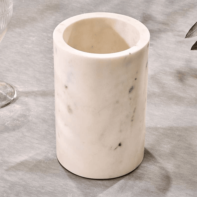 Duru Marble Wine Cooler, H18cm, White