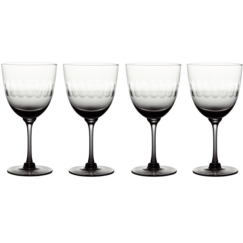Lens Set of 4 Wine Glasses, 250ml, Smoky