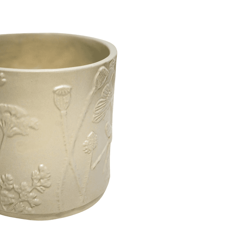 Kew Botanical Retreat Stoneware Meadow Planter, D24cm, Cream