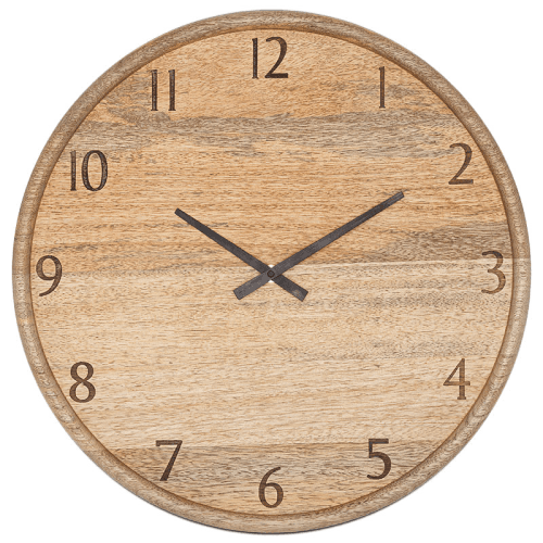 Image showing the Som Mango Wood Clock, D40cm, Natural product.