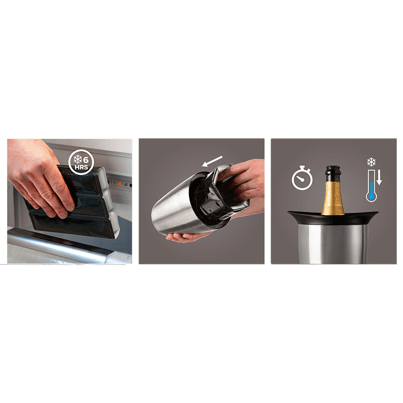 Active Champagne Cooler Elegant, Stainless Steel
