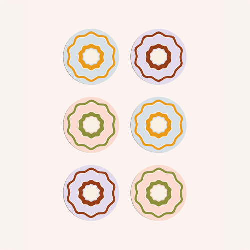 Image showing the Flowerama Set of 6 Coasters, D10cm, Multi product.
