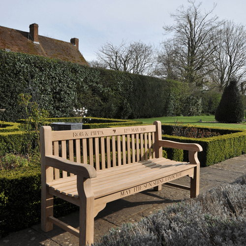 Image showing the Personalised 3 Seater Parkland Garden Bench, Teak product.