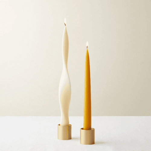 Image showing the Roman Candle Holder, H4.5cm, Satin Solid Brass product.