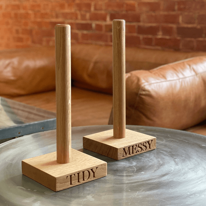 Messy/Tidy Kitchen Roll Holder, Oak