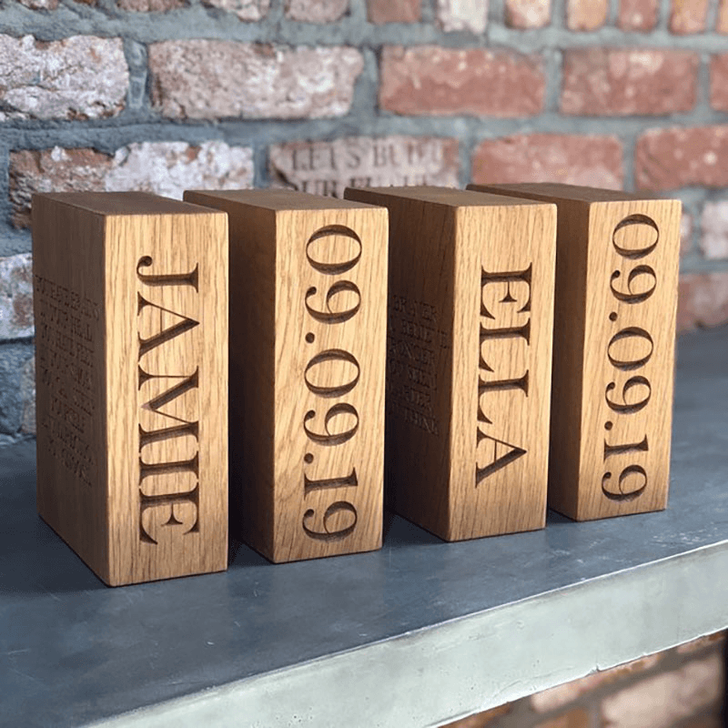 Personalised Pair of Bookends, Oak