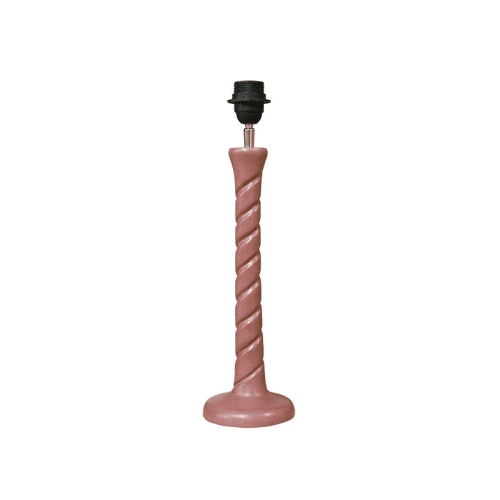 Image showing the Twisted Wooden Table Lamp, H35cm, Pink product.
