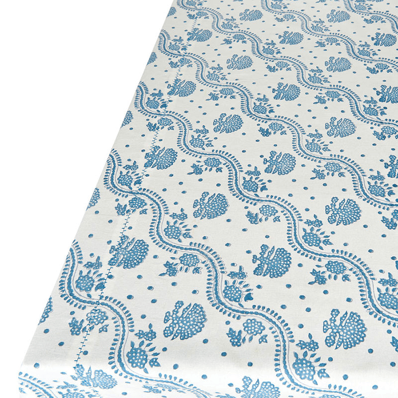 Kalee Linen Tablecloth, 170 x 250cm, Blue
