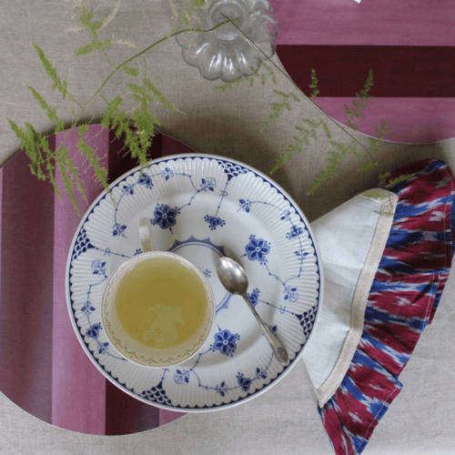 Image showing the Stripe Placemat, D28cm, Rouge & Blush product.
