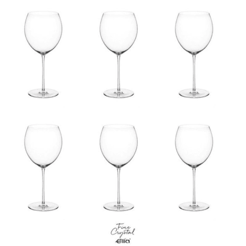 Image showing the Liana Set of 6 Crystal Red Wine Glasses, 560ml, Clear product.