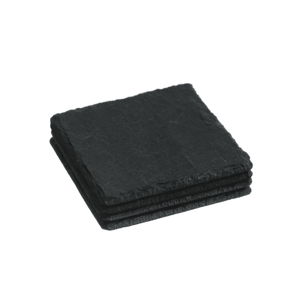Set of 4 square coasters, 11cm, Slate