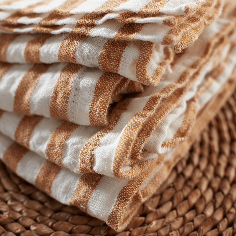Cora Mid Stripe Set of 4 Napkins, 47 x 47cm, Amber