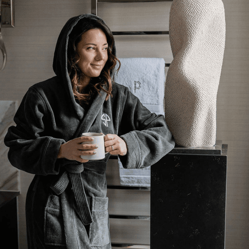 Image showing the Sati Bath Robe, Small, Grey product.