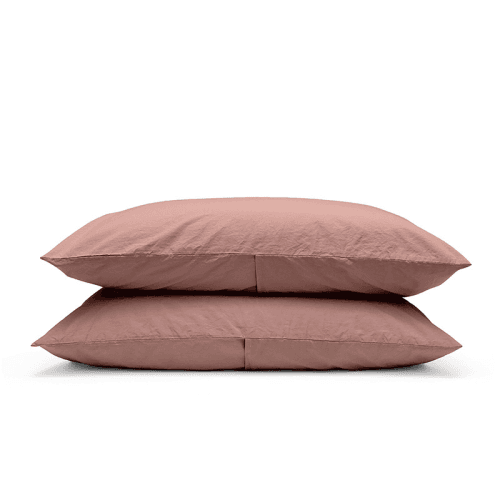 Image showing the Relaxed Cotton Pair of Standard Pillowcases, Rust product.