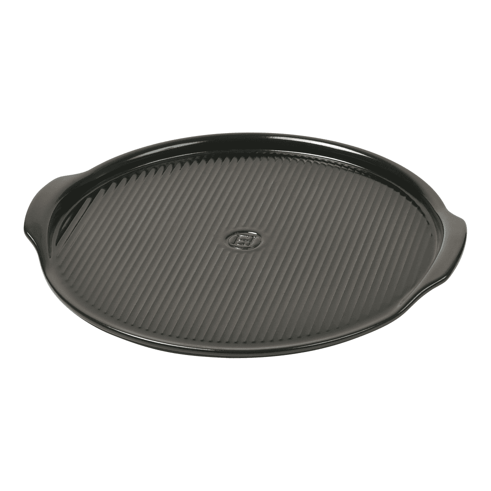 Ridged pizza stone, 40 x 37cm, Charcoal