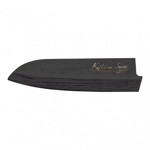 Image showing the Katana Saya Pakkawood Santoku Knife, 12cm Damascus Blade product.
