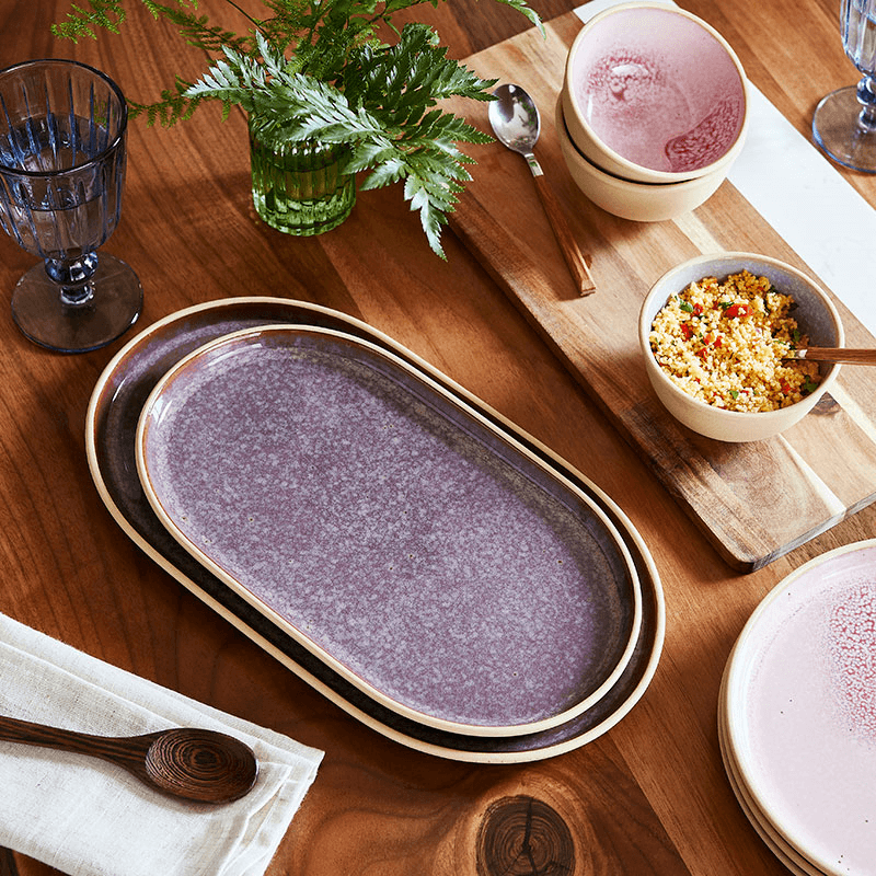Minerals Oval Platter, L35 x W19cm, Amethyst