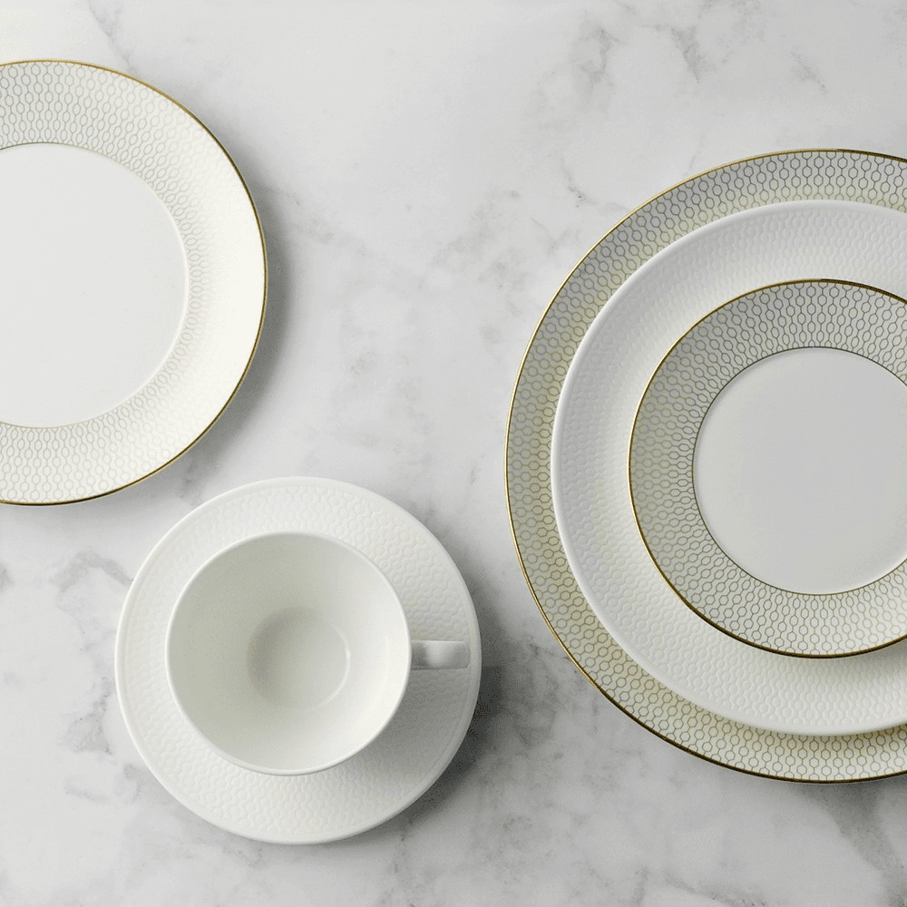 Gio Gold Side Plate, D17cm, Gold/White