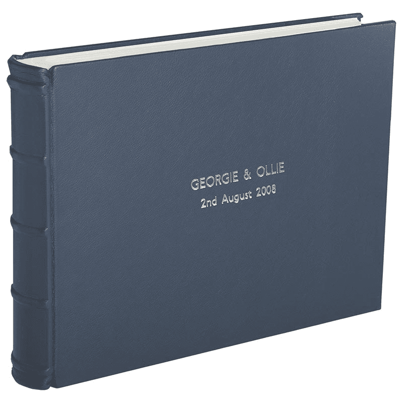 Leather Landscape Photograph Album, L30.6 x W39.2cm, Blue