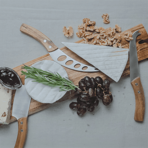 Image showing the Cheese knife set, 32/32/22cm, Acacia Wood/Stainless Steel product.
