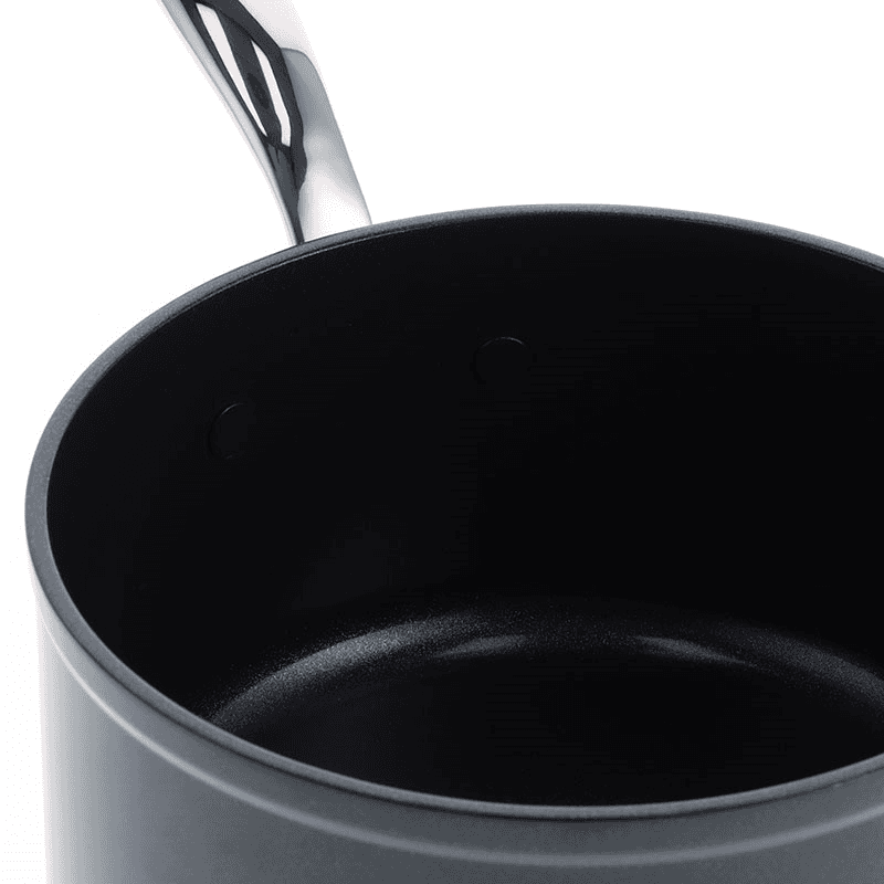 Barcelona Pro Non-Stick Saucepan with Lid, 18, Black