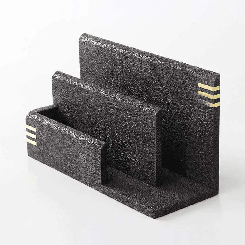 Holmes Letter Rack, 26 x 10 x 15cm, Seal Brown Shagreen
