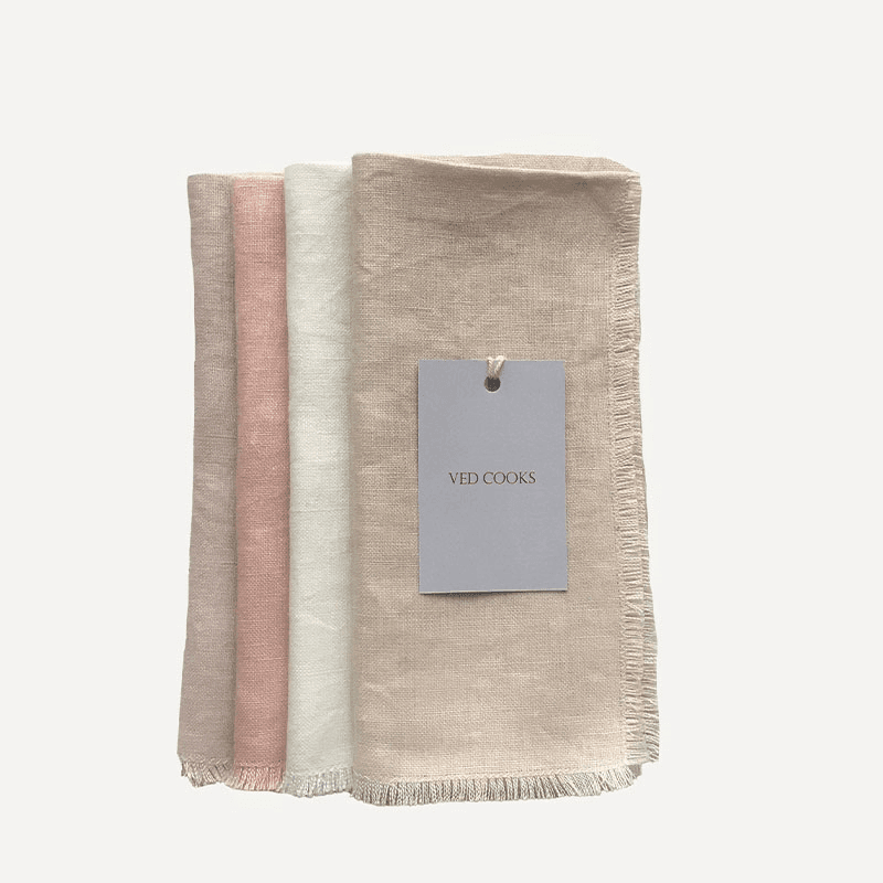 Set of 4 Napkins, 45 x 45cm, Naturally Dyed Assorted Seasonal