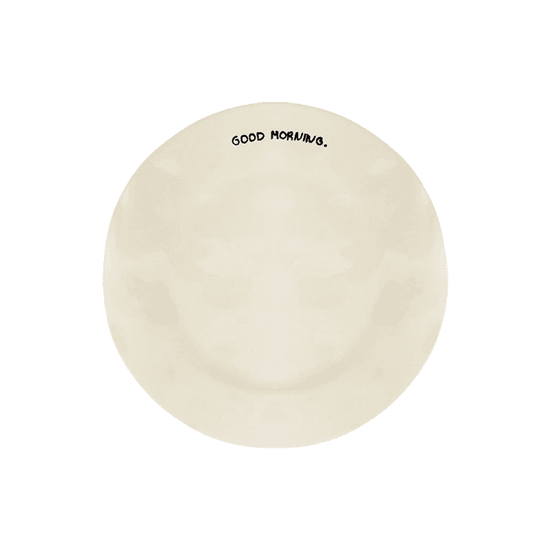 Good Morning Breakfast Plate, D22cm, Black