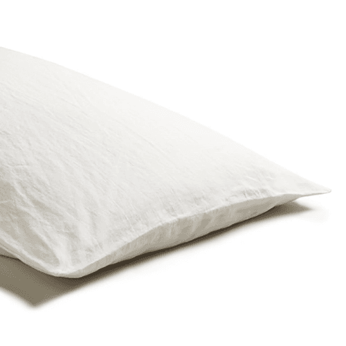 Image showing the White Linen Pair of Pillowcases, Standard product.