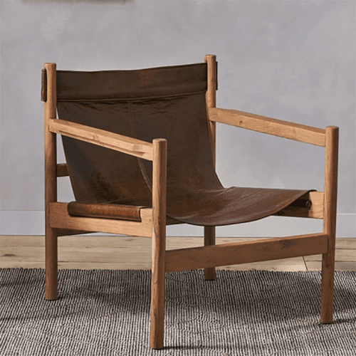 Image showing the Dalibar Leather Lounger, Tan product.