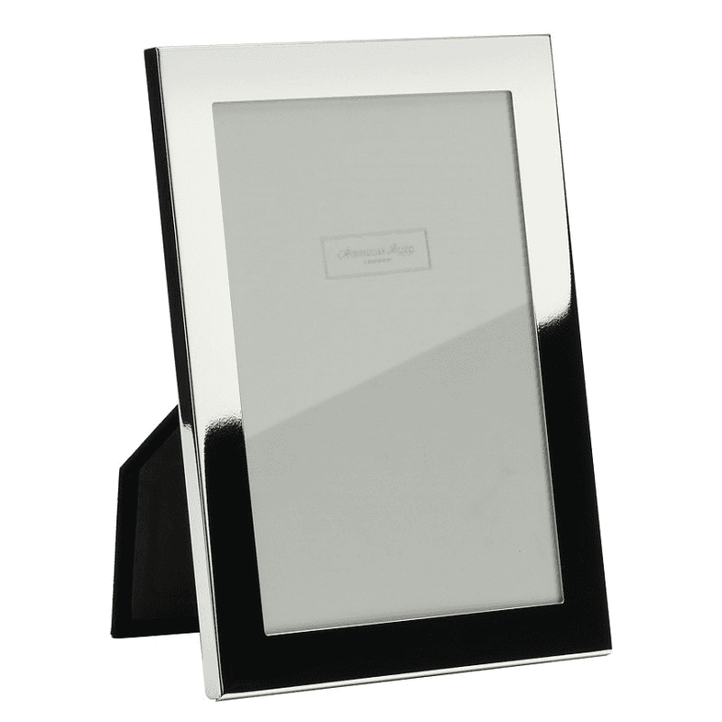 Flat Border Photograph frame, 8 x 10", silver plate with velvet back