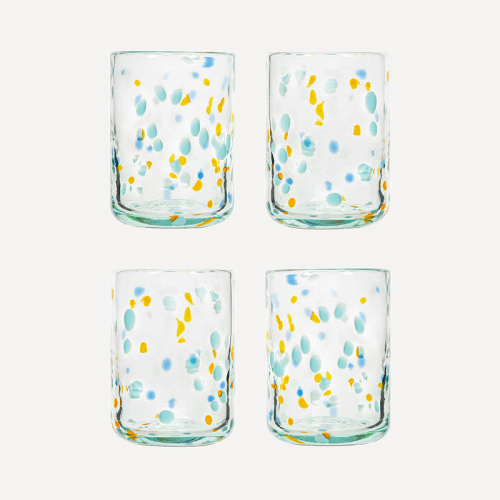 Image showing the Alegria Set of 4 Tumblers, 350ml, Blue and Yellow product.